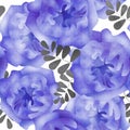 Seamless watercolors flowers pattern background