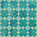 Seamless watercolour teal turquoise gold glitter abstract texture Royalty Free Stock Photo