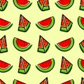 Seamless watermelon pattern vector, cool pattern.