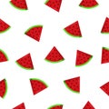 Seamless watermelon slices icon. Watermelon vector pattern background Royalty Free Stock Photo