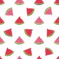 Seamless watermelons pattern