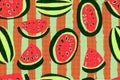 Seamless watermelons pattern