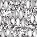 Seamless wave hand drawn pattern, waves background Royalty Free Stock Photo