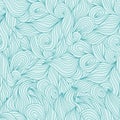Seamless wave hand-drawn pattern, waves background