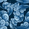 Seamless wave swirls pattern