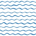 Sea, river waves, seamless wavy stripes water pattern Royalty Free Stock Photo