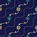 Seamless wavy floral pattern design