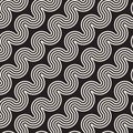 Seamless wavy lines pattern. Repeating vector texture. Stylish stripes background. Contemporary graphics with parallel