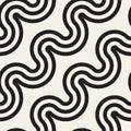 Seamless wavy lines pattern. Repeating vector texture. Stylish stripes background. Contemporary graphics with parallel Royalty Free Stock Photo