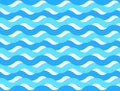 Seamless wavy pattern in blue, cyan, and white tones. Abstract ocean or sea background ideal for summer themes, fabrics, wrapping