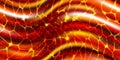 Seamless wavy pattern of volcano lava river or glowing magma surface top view
