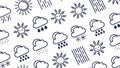 Seamless Weather Doodle Pattern, Clouds & Rain, vector design Generative AI Royalty Free Stock Photo