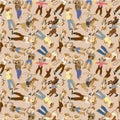 Seamless west cowboy pattern Royalty Free Stock Photo