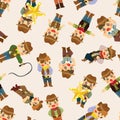 Seamless west cowboy pattern Royalty Free Stock Photo