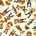 Seamless west cowboy pattern Royalty Free Stock Photo