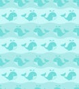 Seamless whales pattern