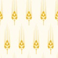 Seamless wheat, barley or rye background pattern. vector Royalty Free Stock Photo