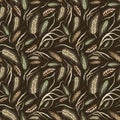 Seamless wheat pattern. Watercolor ornament Royalty Free Stock Photo