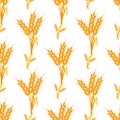 Seamless wheat pattern vector illustration Royalty Free Stock Photo