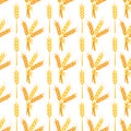 Seamless wheat pattern vector illustration Royalty Free Stock Photo