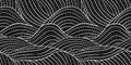 Seamless whimsical abstract hand drawn playful rolling hills landscape doodle pattern