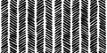 Seamless whimsical abstract hand drawn striped herringbone pattern