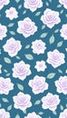 Seamless whimsical watercolor roses pattern, AI-Generated