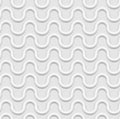 Seamless white background, wavy lines, embossed surface, 3D effect Royalty Free Stock Photo