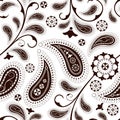 Seamless white-brown floral pattern Royalty Free Stock Photo