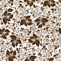 Seamless white-brown floral pattern Royalty Free Stock Photo