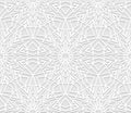 Seamless white 3D pattern, arabic motif, east ornament