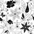 Seamless white floral pattern Royalty Free Stock Photo