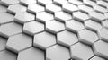 Seamless white hexagon tiled design background