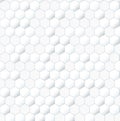 Seamless white mesh honeycomb pattern. Plain textured 3d grid print for walls and floor. Simple mosaic background vector