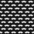 Seamless white moustaches black and white background