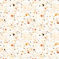 Seamless of White and orange grungy recycled speckled elements natural terrazzo camouflage textured surface seamless