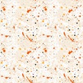 Seamless of White and orange grungy recycled speckled elements natural terrazzo camouflage textured surface seamless