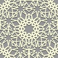 Seamless White oriental pattern with eight-pointed stars . Islamic background. Arabic linear texture Royalty Free Stock Photo