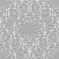 Seamless White oriental pattern. Islamic background. Arabic linear texture Royalty Free Stock Photo
