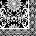 Seamless white Pattern on black background