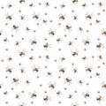 Seamless pattern with hand drawn Bumblebees on white Royalty Free Stock Photo