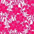 seamless white and pink floral pattern, monochrome ornament, design Royalty Free Stock Photo