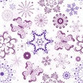 Seamless white-violet-pink christmas pattern
