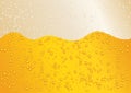 Seamless wide horizon beer background for Oktoberfest. Golden color.