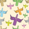 Seamless winged bottles Royalty Free Stock Photo