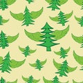 Seamless winged fir-trees