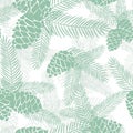Seamless winter Christmas pine cones pattern Royalty Free Stock Photo