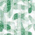 Seamless winter Christmas pine cones pattern