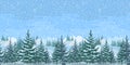 Seamless Winter Forest Landscape