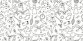Seamless winter pattern in doodle sketch style Royalty Free Stock Photo